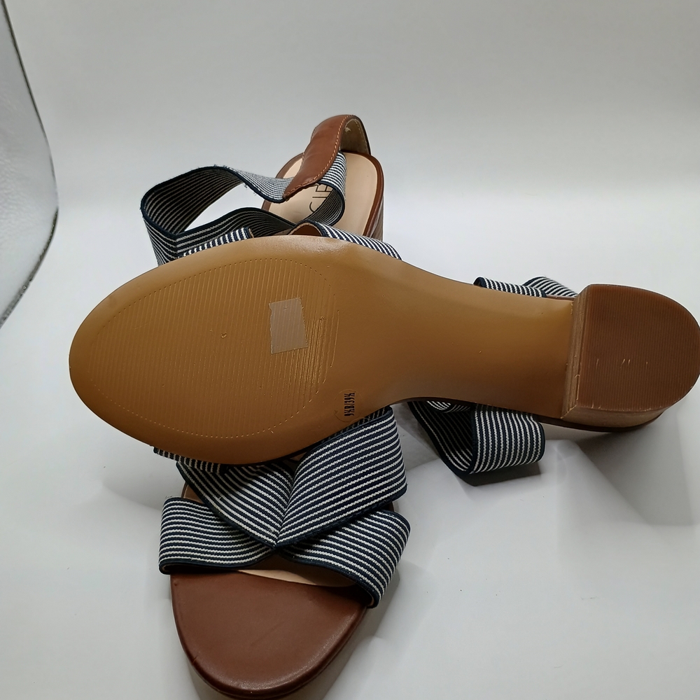 Sole Society Navy and White Striped Heels - Picture 5 of 6
